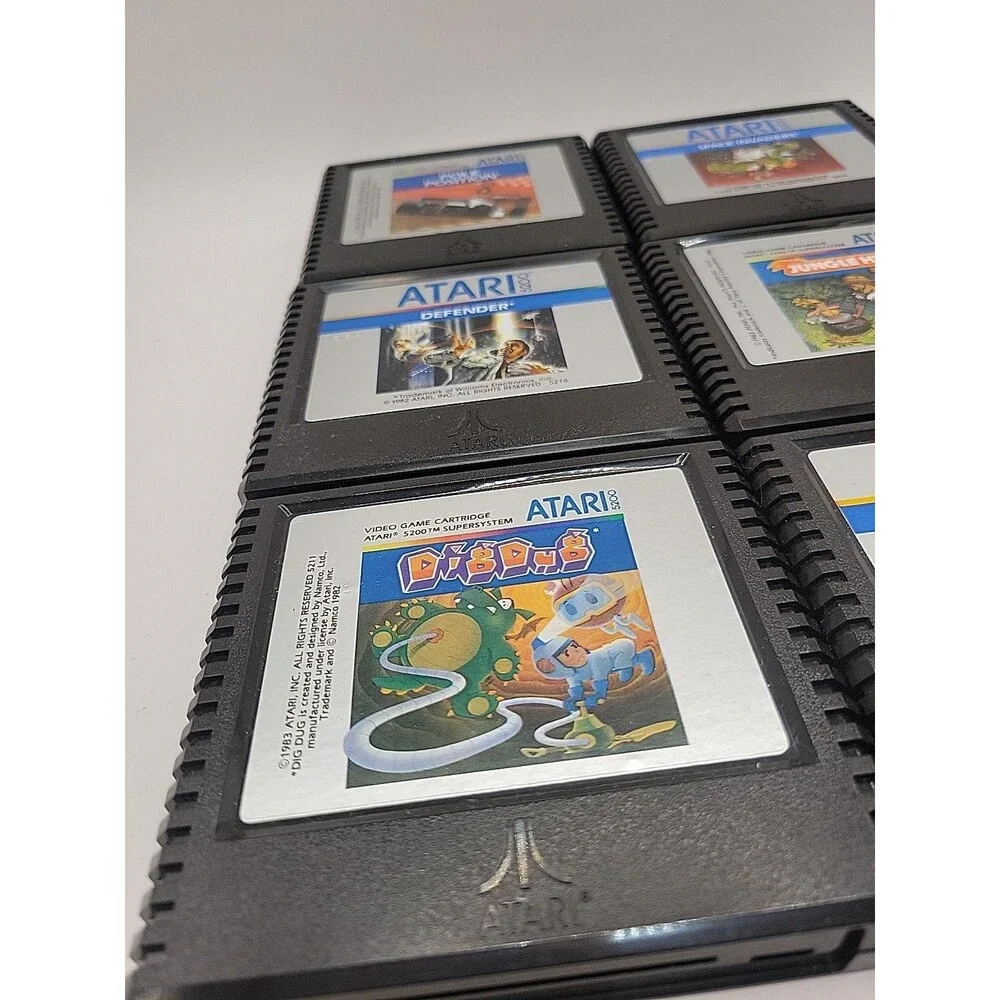 Atari 5200 6 Game Lot Pole Pos,Space Invaders,Dig Dug,Centipede,Defender,Jungle